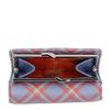 Vivienne Westwood SAFFIANO PRINTED Tri-fold Wallet, BLUE/ORANGE TARTAN, Women's, 5115002NW-S0022 [Used]