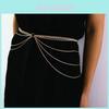 Geometrische Hüftkette aus einer Legierung mit Strasssteinen – das perfekte Accessoire für Damen für Sommerfestivals