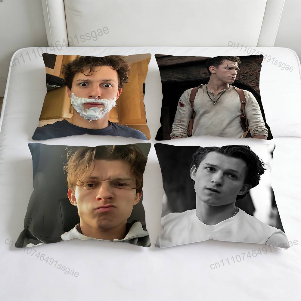 Funny Tom HHolland Actor Decorative Square Pillow Cover Modern Cushion Case for Living Room Bedroom