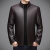Haining is so good leather jacket spring and autumn new men's middle-aged and elderly fashion business lapel leather jacket sheepskin pattern jacket