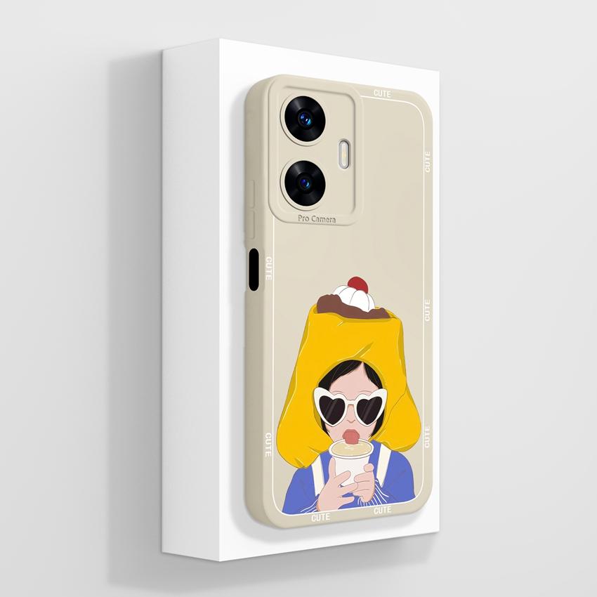 Beautiful Love Heart Phone Covers For Realme C55 C35 C25 C20 C15 C11 C21Y C25Y Soft Liquid Silicone Bumper Anti Drop Protection Case For Realme Casing