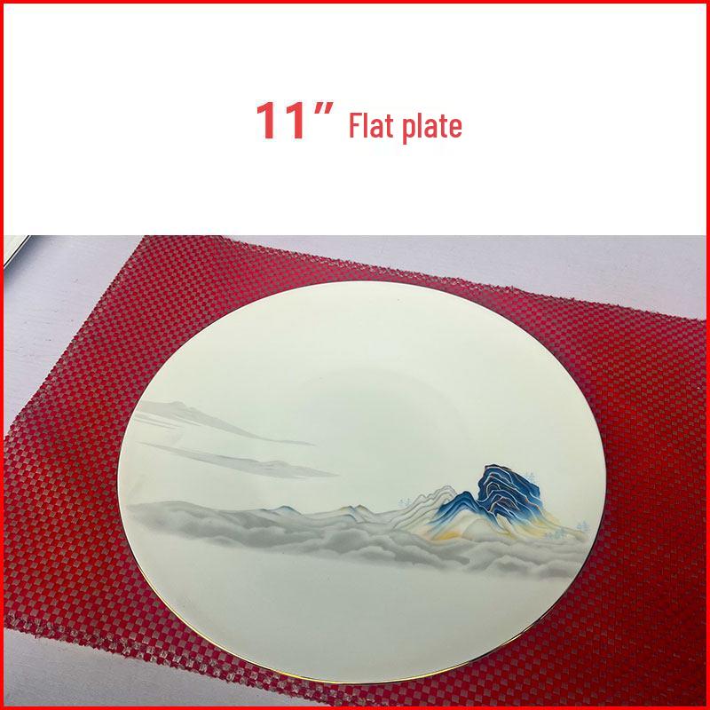 Elegant Gold-Rimmed Bone China Dinnerware Set - Luxury Tableware for Home Dining