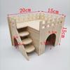 Hamster House DIY Wooden Gerbil Hideout Pet Sport Exercise Toys Bridge Swing and Chinchilla Seesaw Small Villa Cage Accessories
