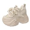Fashion Autumn Winter Warm Chunky Sneakers Women Lace Up Platform Sports Shoes Woman Thick Bottom High Heels Female 10CM Wedges Sneakers