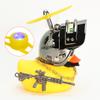 Cool Armed Duck In The Car Interior Decoration Yellow Duck with Helmet for Bike Motor with Strobe Light Car Accessories