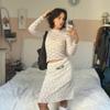 Dlouhý rukáv Průhledný krajkový crop top Jednobarevné Sexy bodycon tričko Pro ženy Párty Klub Podzimní zimní oblečení