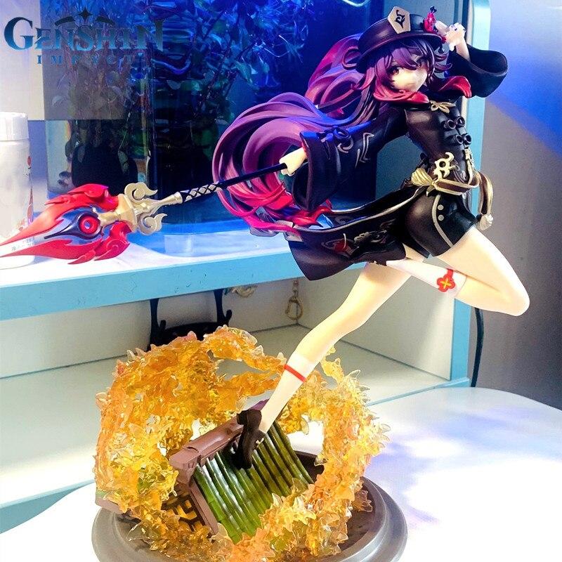 28cm Game Genshin Impact Hutao Anime Figure Combat Ver Pvc Action Figurine Collectible Model Doll Decoration Toy For Boys Gift