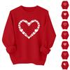 Valentinsdagströjor för kvinnor Kärlekshjärta Grafisk Pullover Rundhalsad Långärmad Topp Valentinsdagströja
