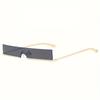 Futuristic Narrow Rectangle Sunglasses Women Men Luxury Rimless Yellow Sun Glasses Y2k Eyewear Rave Party Shades 2026