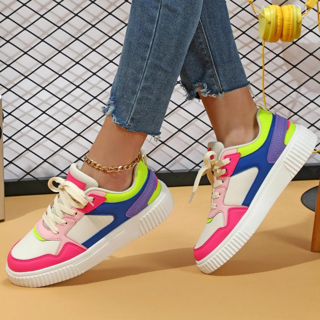 Classic Board Shoes Women Fashion PU Leather Sneakers Men Trendy Flats Casual Versatile Platform Shoes Lace-up Casual Trainers