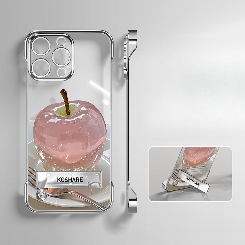 

Crystal Apple Bracket Suitable for 16 Transparent Mobile Phone Case Mate70pro Electroplated Frameless 15 High-end Sense 14/13 Redmi K40/K40 Pro