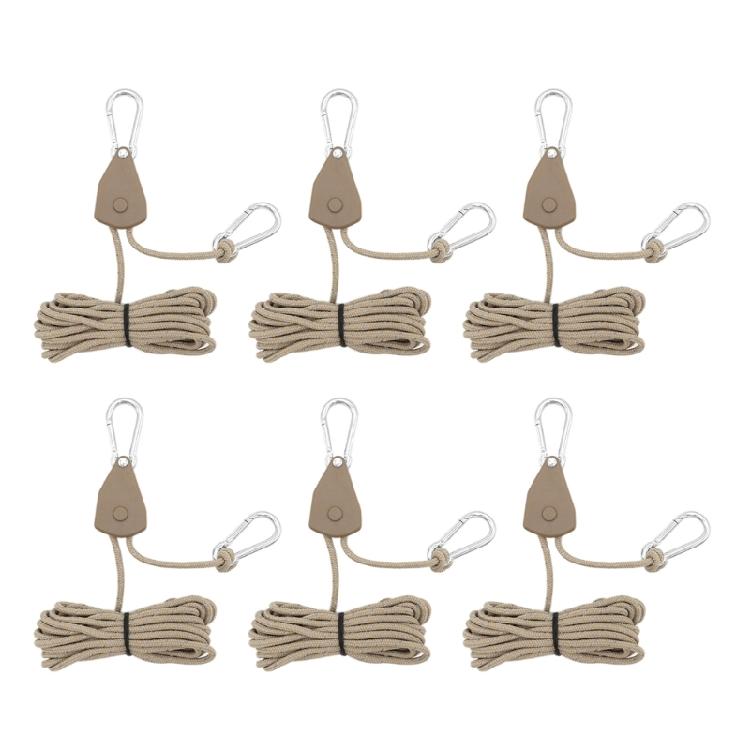

Reflective Tie Downs Rope Hangers Tent Guide Rope for Outdoor Adjusted Tent Tie Downs Rope Hangers Camping Pulley Rope коричневий