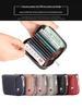 Top Grain Cowhide Anti-RFID Accordion Leather Card Holder with Multi-Card Slots