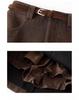 Plus Size Coffee Woolen Pencil Skirt for Women - High Waist, Slimming, A-line, Short Skirt for Spring & Autumn