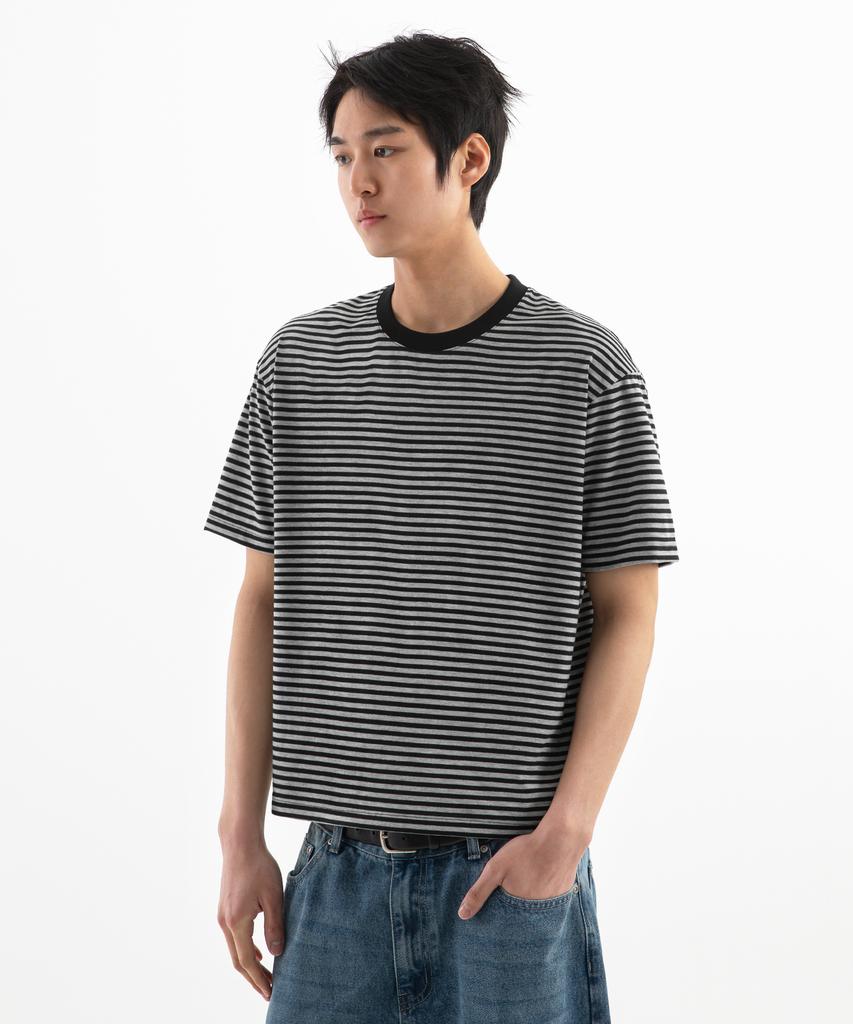 UNIONSTUDIO Is Stripe Crop Short Sleeve Tee ( 2 Colors )