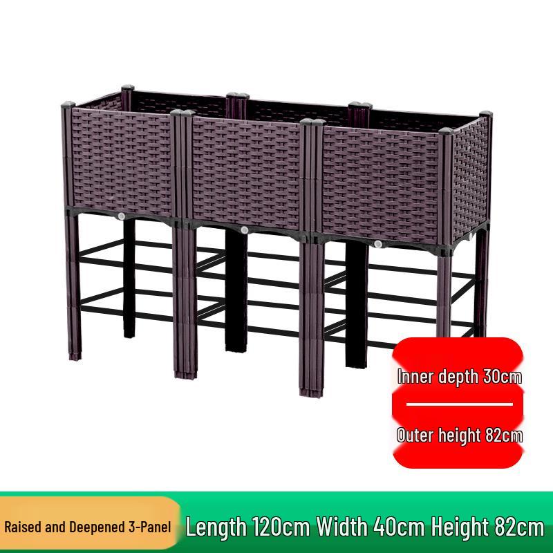Extra-Large Thickened Raised Plastic Planter for Vegetables - Ideal for Family Rooftop or Balcony Gardening