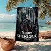 Custom Name Ultra-Soft Beach Towel with Sherlock Theme,Ideal for Pool - Camping, Diving - Perfect Travel Essential, Vibrant Beach Towel.