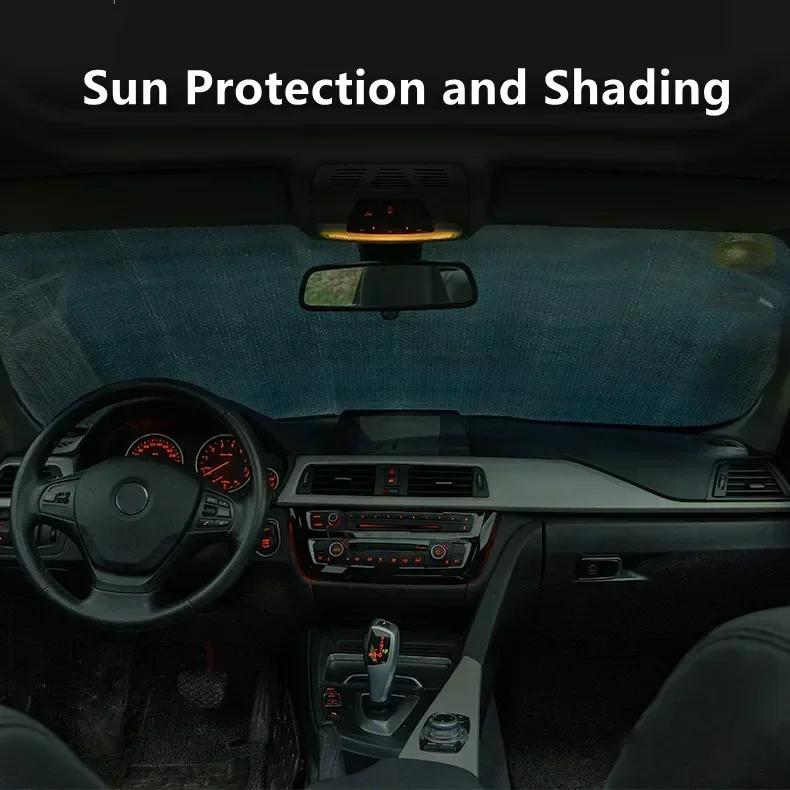 140Cm Car Windshield Foldable Sun Shade Visor Cover Block Reflector Portable Breathable Anti Uv Protector Screen Free