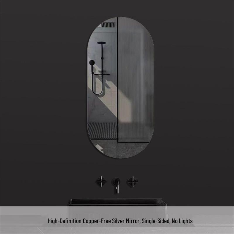 Oval LED Smart Vanity Mirror, Anti-Fog, Wall-Mounted for Bathroom Use.