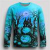 2025 New Long Sleeve T-Shirts For Men Fall Halloween Pumpkin Print T Shirt Vintage Streetwear Casual Tops Halloween Theme Tees