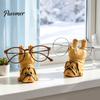Novelty Home Decoration Upside-down Pug Glasses Holder, Durable Organic Resin Eyeglass Stand, Stable Spectacle Frame Support Cute Animal Display Rack