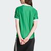 Adidas Originals Logo Bokstavtrykk Fargeblokk Stripet Rund Hals Kort Ermet T-skjorte Dame T-skjorte Grønn IY7227