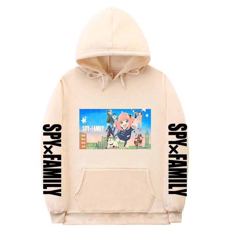Spy X Family Anime Printed Hoodie Men Women Unisex Oversized Fleece Sweatshirt With Ribbed Hem