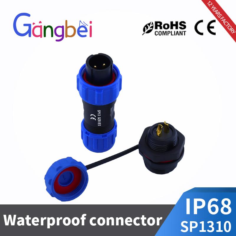 SP13 Waterproof Connector Male Plug Female Socket Panel Mount Wire Cable Connector Aviation Plug IP68 2/3/4/5/6/7/9 Pin GBDQA Plug Connectors 4