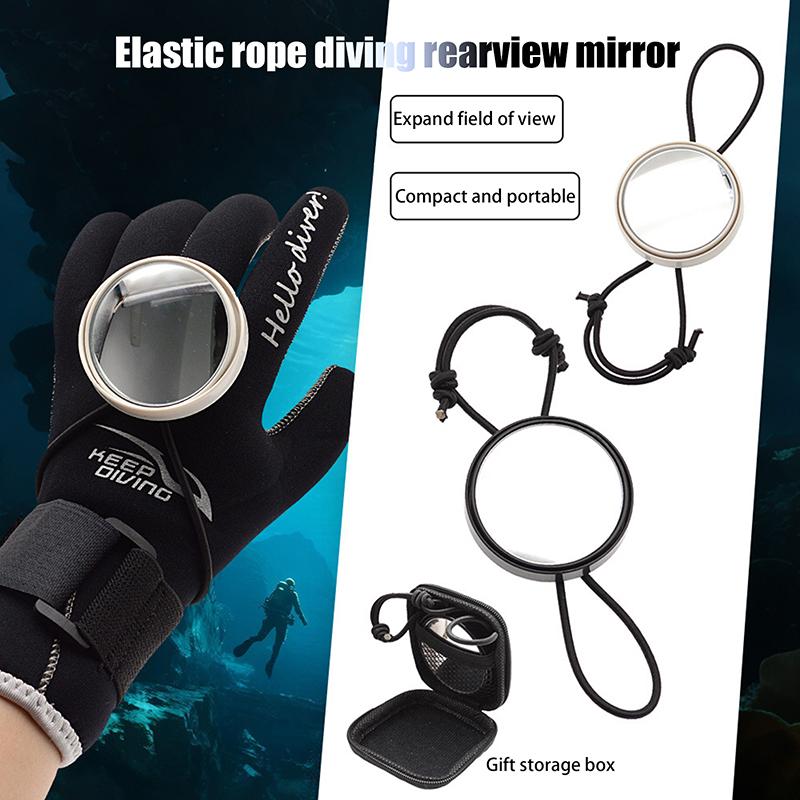 1Pc Scuba Diving Wrist Mirror Adjustable Strap Safety Equipment For Underwater Diving Rearview Mirror Swimming Accessories