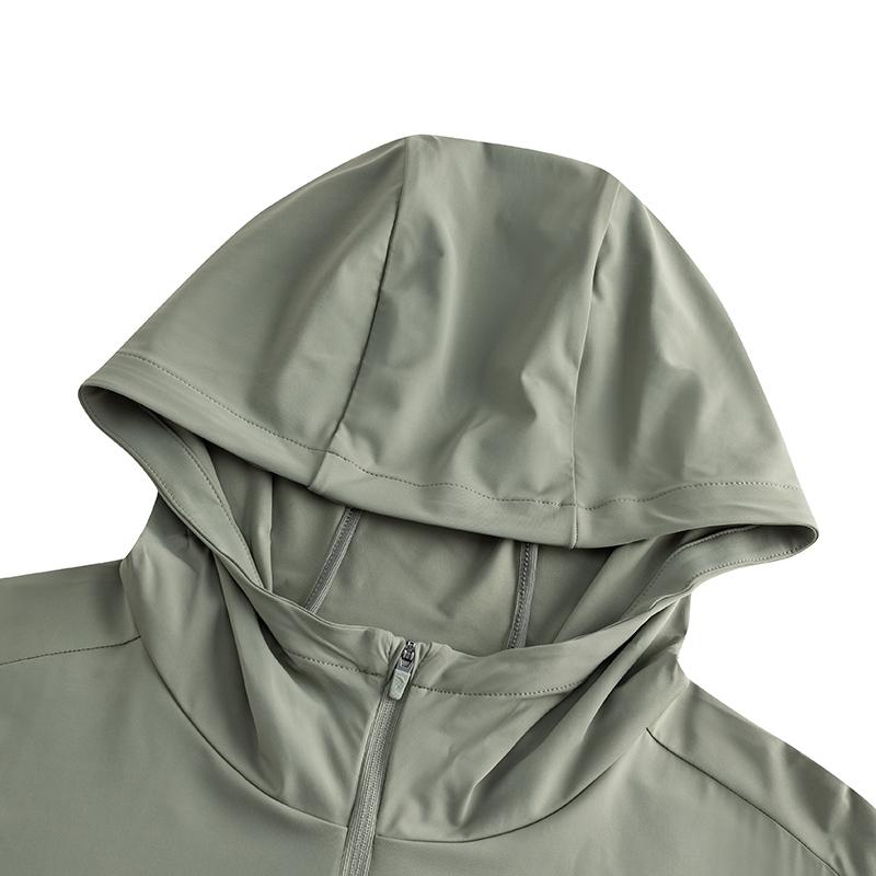 Anta Comfortable Versatile Simple Solid Color Hooded UV Protection Cooling Sunscreen Jacket Men Jackets Green 152527704-2