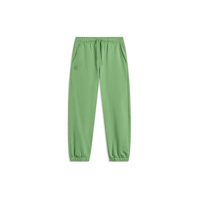 Li Ning China Color Series Solid Color Tapered Loose Knit Sports Pants Men Bottoms Stone-Green AKLU023-2