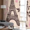 Paris Eiffel Tower And Bakery Chiffon Sheer Curtains for Living Room Bedroom Kitchen Decoration Window Voiles Tulle Curtain