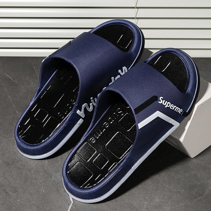 Summer men's slippers fashion trend outer wear one-word indoor non-slip sandals men's home shoes