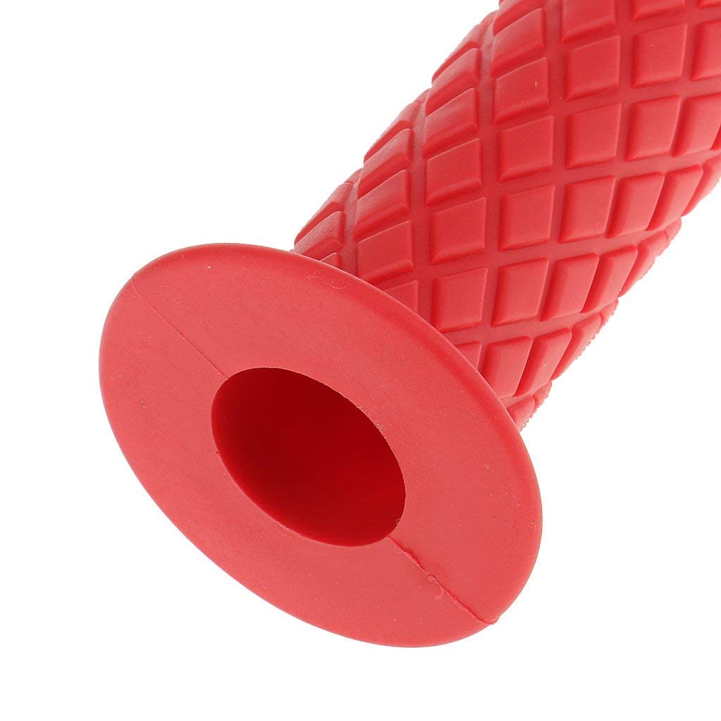 HANSWD 22mm Motorcycle Rubber Handle Grips Left and Right Set of 2 Corrosion Resistant Low Temperature (Red)