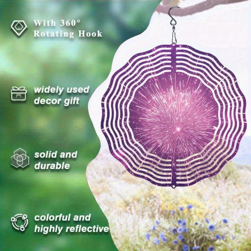 10 Inch Hanging Wind Spinner with 360 Degree Hook for Balcony Garden Decor Spring Summer Outdoor Decoration