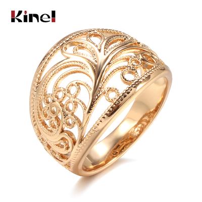 Bagues Tendance Uniques pour Femmes Or Rose Motif Ajouré Alliances Romantiques Bijoux de Mode Inhabituels Cadeau de Fête