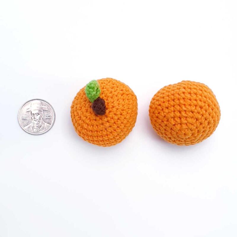 Oversized Hallabong Tangerine Fruit Knit Keychain Accessories