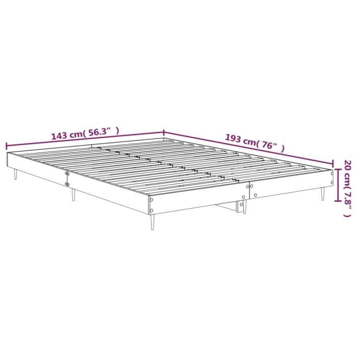 VidaXL Cadre de lit chêne sonoma 140x190 cm bois d'ingénierie 832280