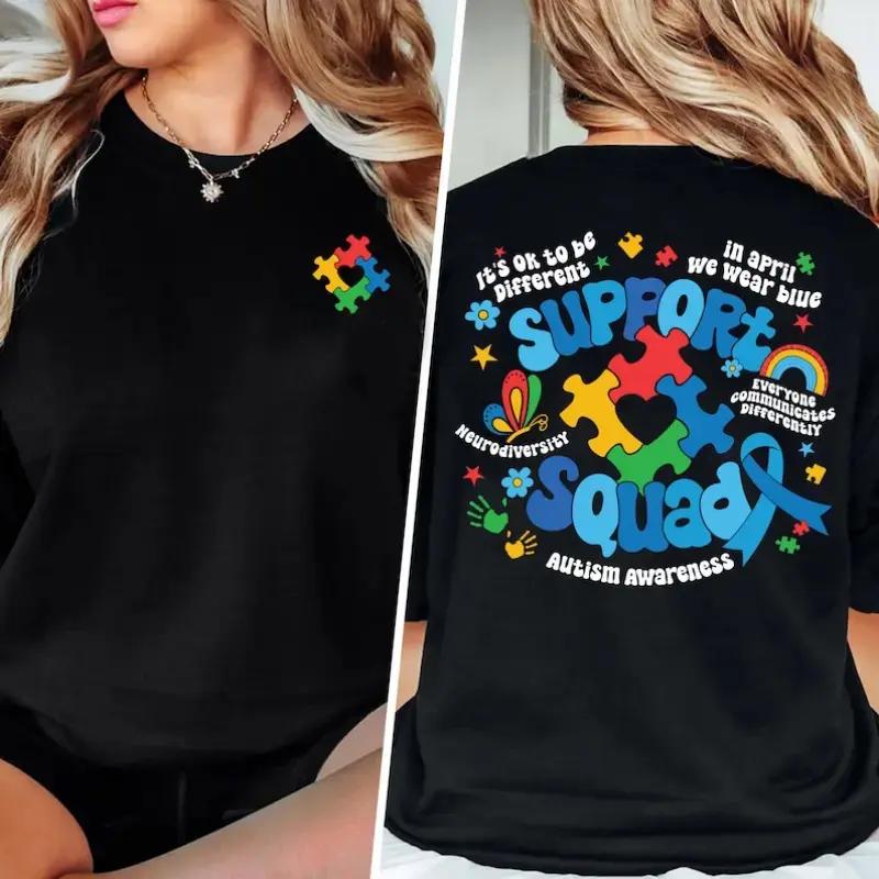Autism Awareness T-shirt, Autism Mom Shirt, Family Autism Support Squad, Neurodiversity & Inclusion T-shirt XXXXL