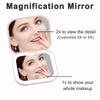 2X Magnifying Compact Cosmetic Vanity Mirror with Lights Travel Mini Gift Folding Led Portable Hand Held Pocket Makeup Mirror