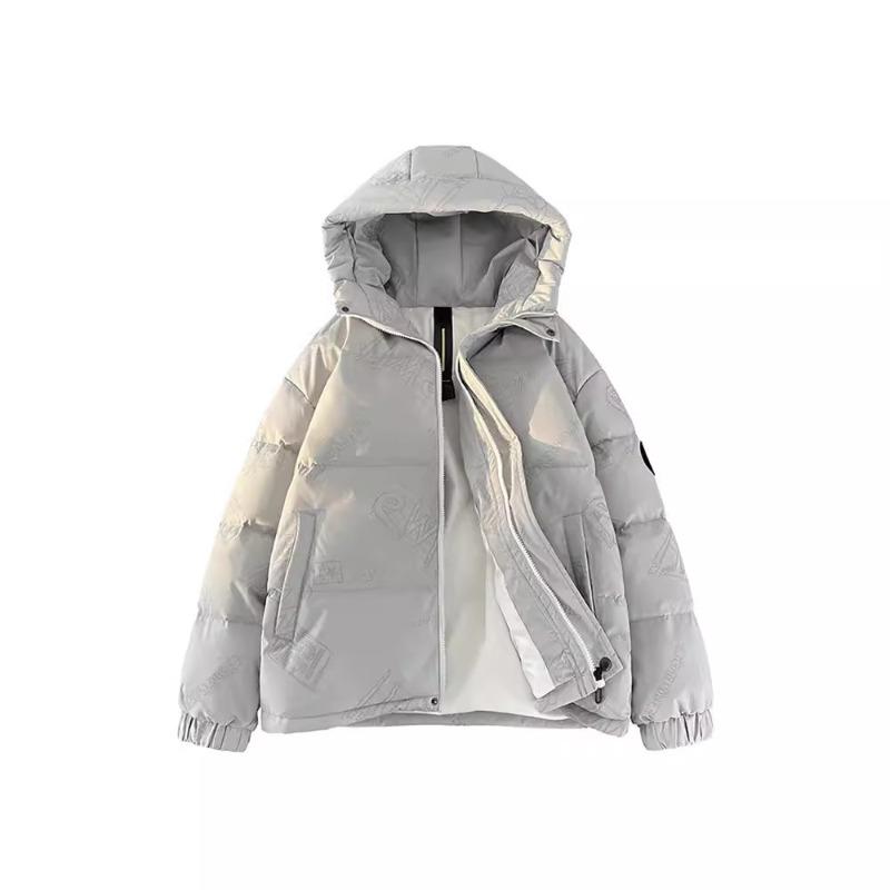 Men and women's fashion trendy striped versatile 90 white duck down down jacket teenagers casual warm jacket