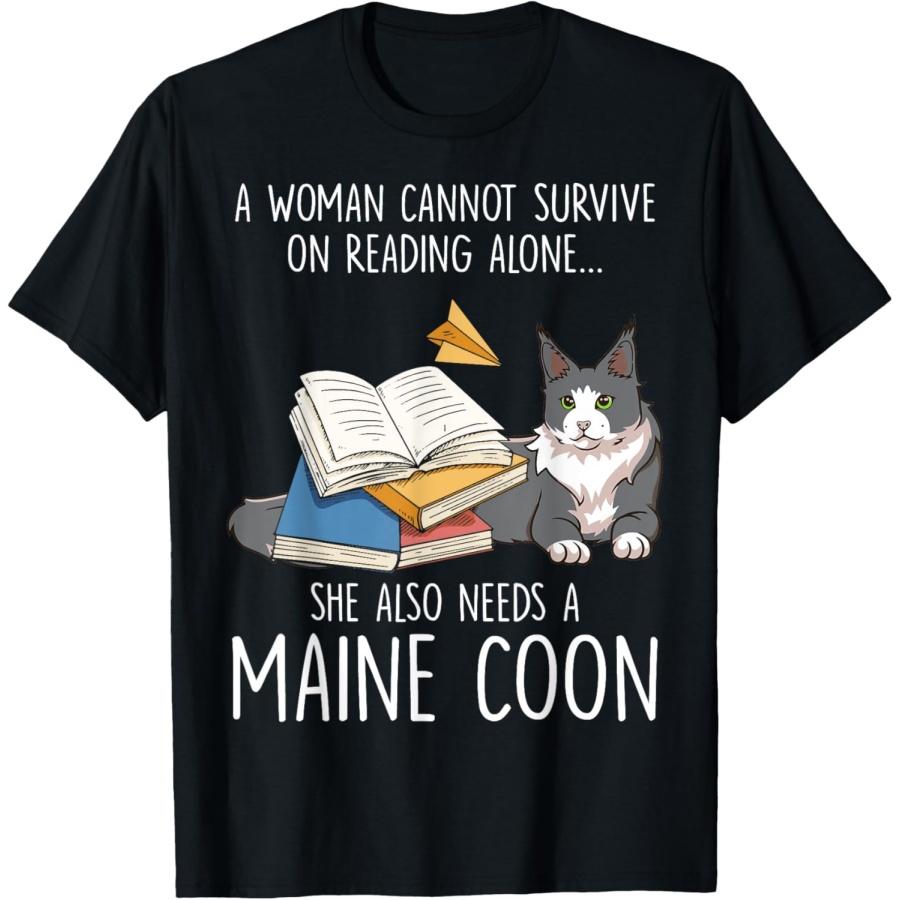 Sche Needs A Maine Coon Cat - Reading Maine Coon T-Shirt XXXXXL чёрный