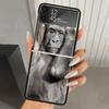 Funda Dura de PC con Memes de Monos para Samsung Galaxy Z Flip 7 6 5 4 3 Negra ZFlip7 ZFlip6 Flip5 Flip4 Flip3 5G Cubierta Impresa