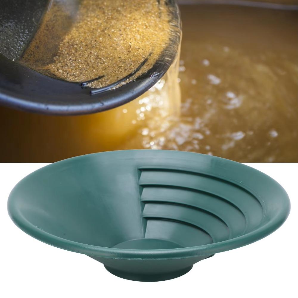 Bacinella per Lavaggio Oro da 14 pollici, Setaccio per Pepite con Canali Doppi, Strumento da Fiume per Prospezione e Dragaggio, Vassoio per Conservazione Metal Detector