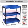 Adjustable 3-Tier Hand-Push Tool Cart for Auto Repair - Multi-Functional Mobile Workshop Storage.