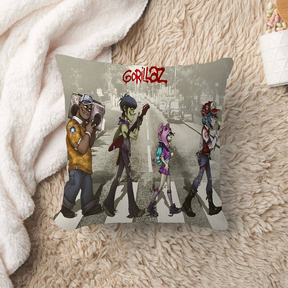 Music Cool Band G-gorillaz Cushion Cover Pillowcase Upholstery Sofa Throw Pillow Home Decor Pillowcas