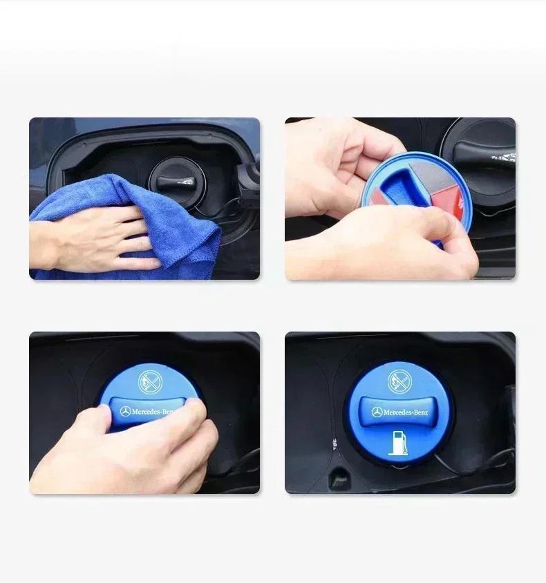 Aluminum Alloy Car Fuel Tank Cap Petrol Box Decoration Accessories For Mercedes Benz AMG W204 W205 W203 W211 W212 W213 W201 W210