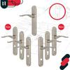 Door Handle Long Plate for Cylinder Insert Classic Satin 72