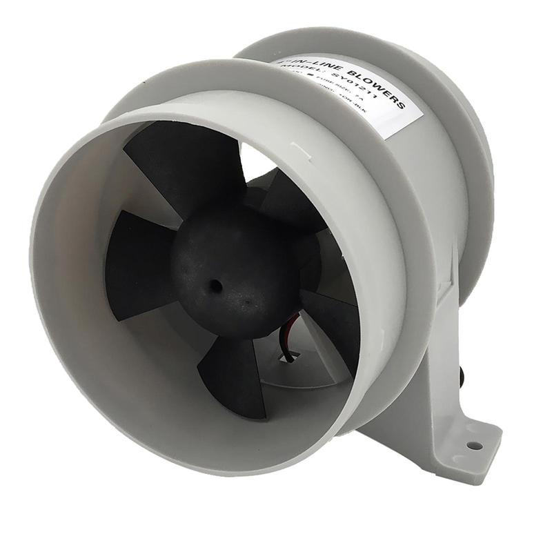 In-Line Bilge Quiet Blower 12 Volt-4 Dia. Hose Suit Boat Marine, White