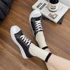 Fashion 2025Women's Casual Sports Shoes Autumn New Round Head Front Lacing Cloth Soft Sole Non-slip Low Top Single Shoes
